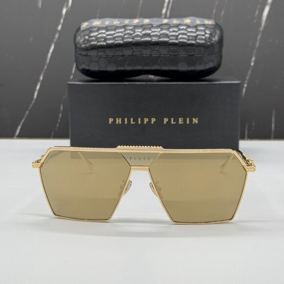 NEW SPP076V 400G PHILIPP PLEIN STUD GOLD MEN PHILIPP PLEIN SUNGLASSES - Picture 2 of 11